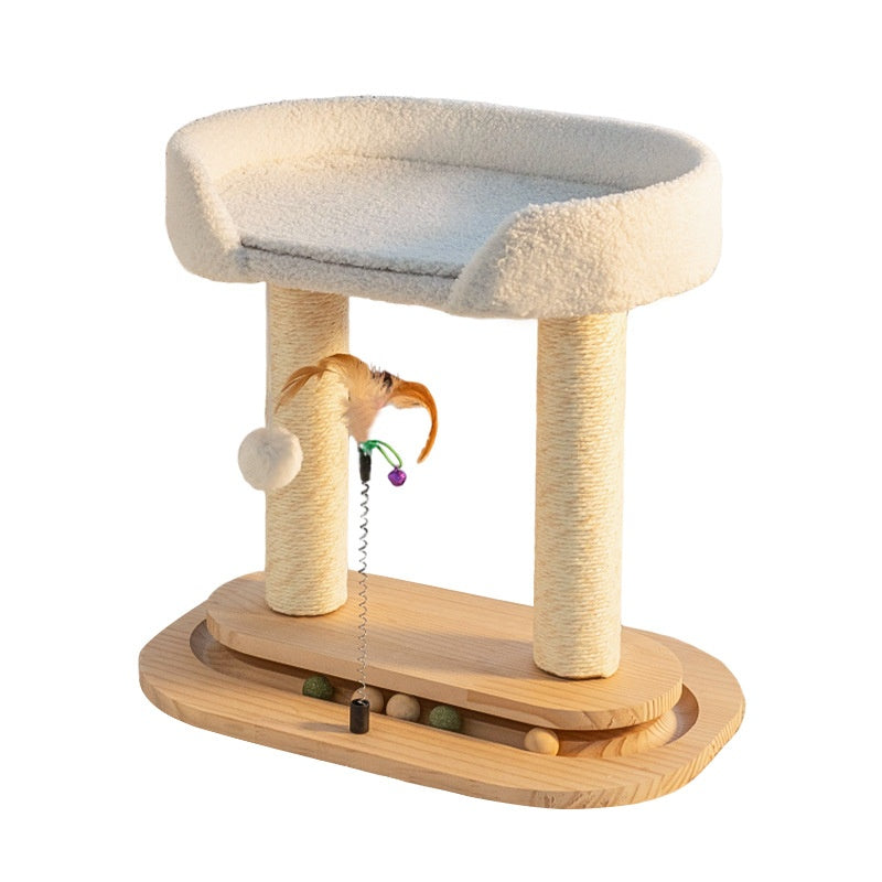 Large Rotating Cat Tree Integrated Cat Bed & Scratching Post for Ragdoll Maine Coon