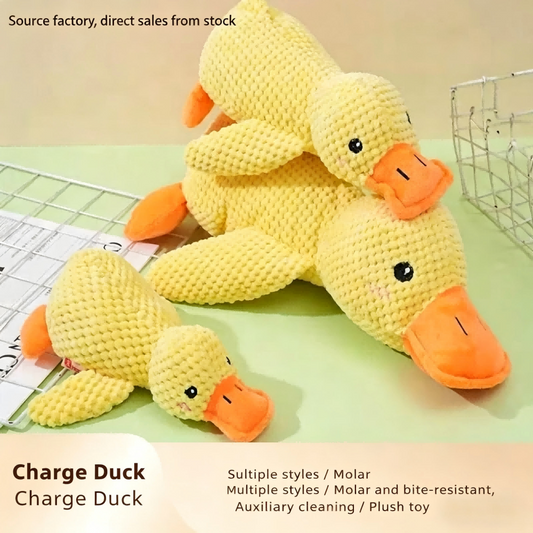 Chew Resistant Sleep Companion Plush Duck Dog and Cat Toy