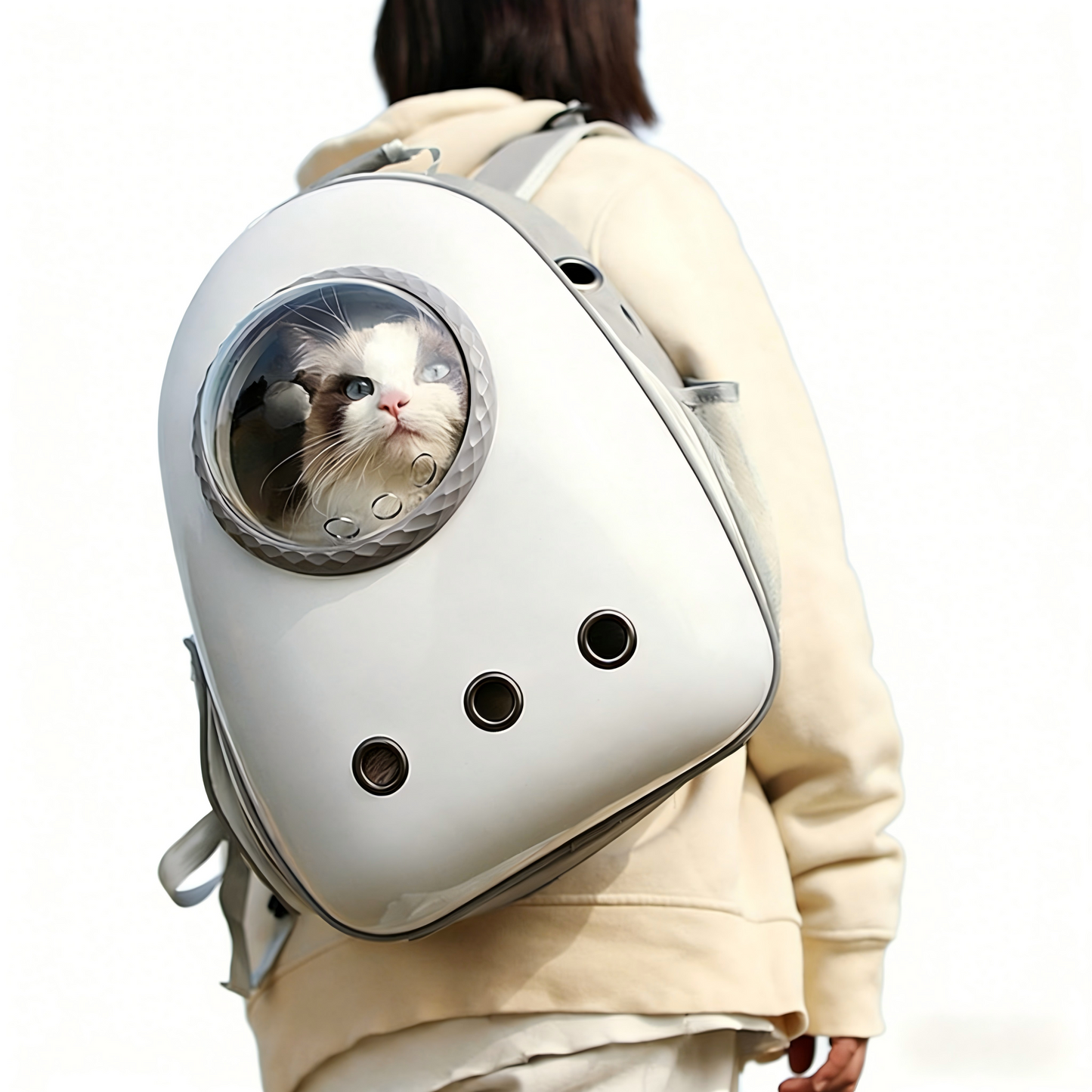 Transparent Cat Backpack Space Capsule Carrier Side Opening Outdoor Travel Bark&Paw Lab