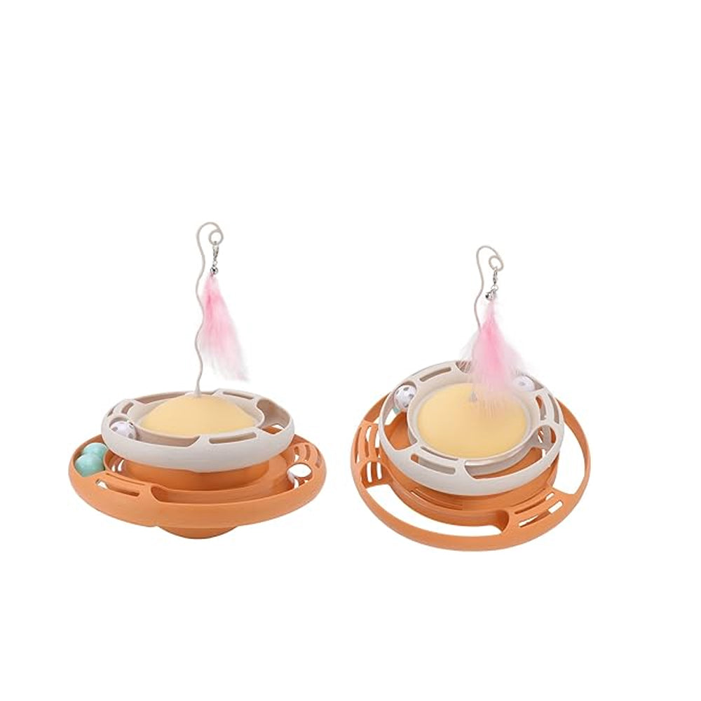 Cat Turntable Ball Toy 4 Level Interactive Kitten Track Roller Exercise Toy Bark&Paw Lab