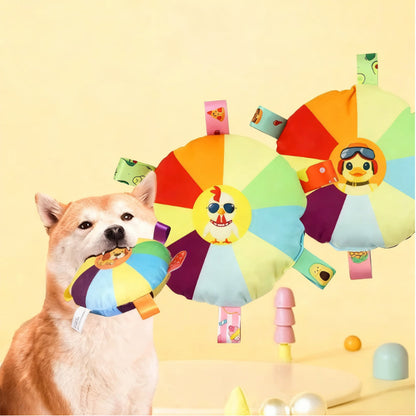 Squeaky Plush Flying Disc for Dogs Chew-Resistant Tug-of-War Toy Energy-Burning Self-Play for Corgi & Small/Medium Breeds Bark&Paw Lab