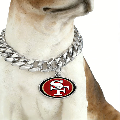 Show off your team spirit Dog Specific NFL Fan Silver Collar Bark&Paw Lab
