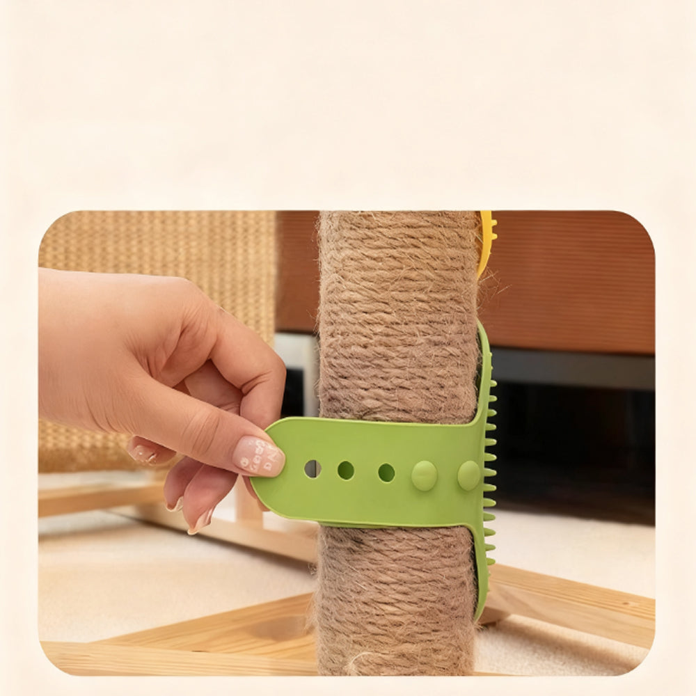 Cat Scratching Post for Wall/Corner/Table Leg - Silicone Adjustable Strap Self-Amusing Anti-Boredom Itch Relief Pet Essential