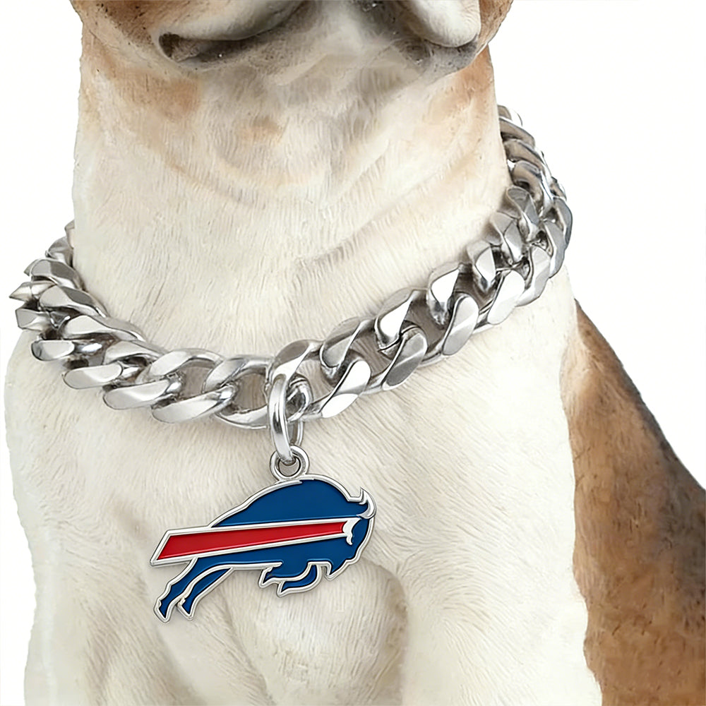 Show off your team spirit Dog Specific NFL Fan Silver Collar