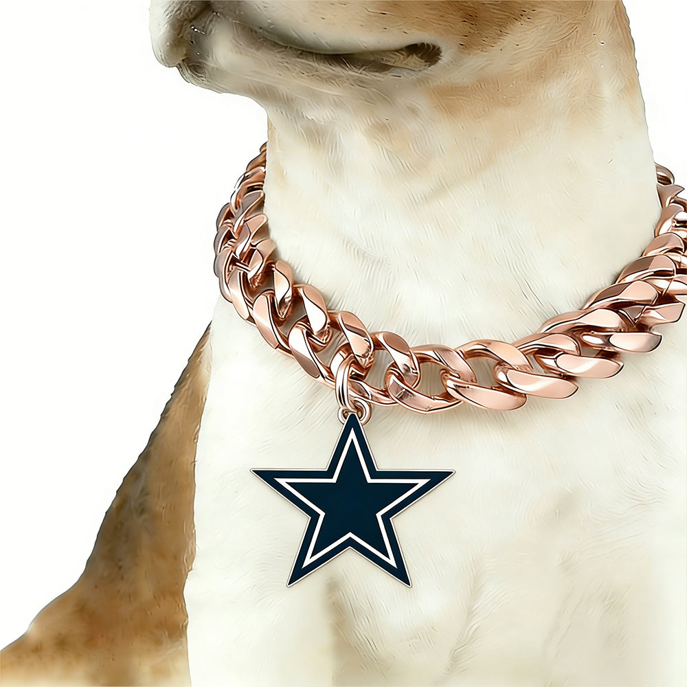 Show off your team spirit Dog Specific NFL Fan Rose Golden Collar Bark&Paw Lab