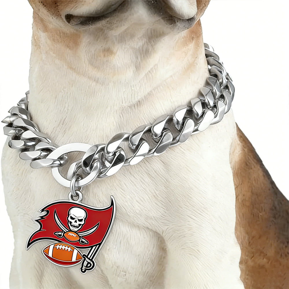 Show off your team spirit Dog Specific NFL Fan Silver Collar Bark&Paw Lab