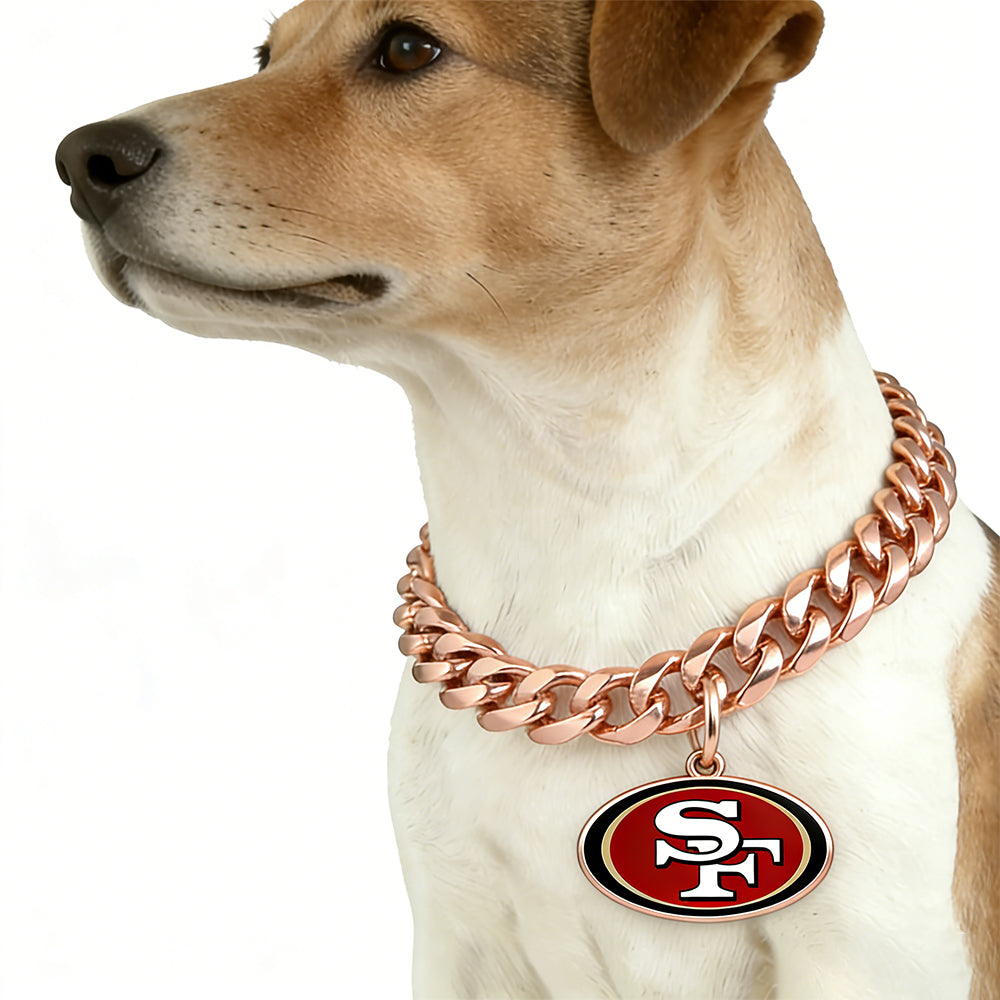 Show off your team spirit Dog Specific NFL Fan Rose Golden Collar Bark&Paw Lab