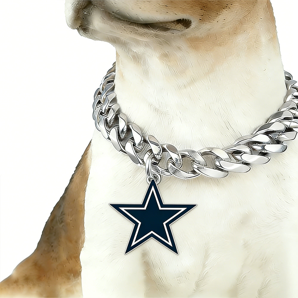 Show off your team spirit Dog Specific NFL Fan Silver Collar Bark&Paw Lab