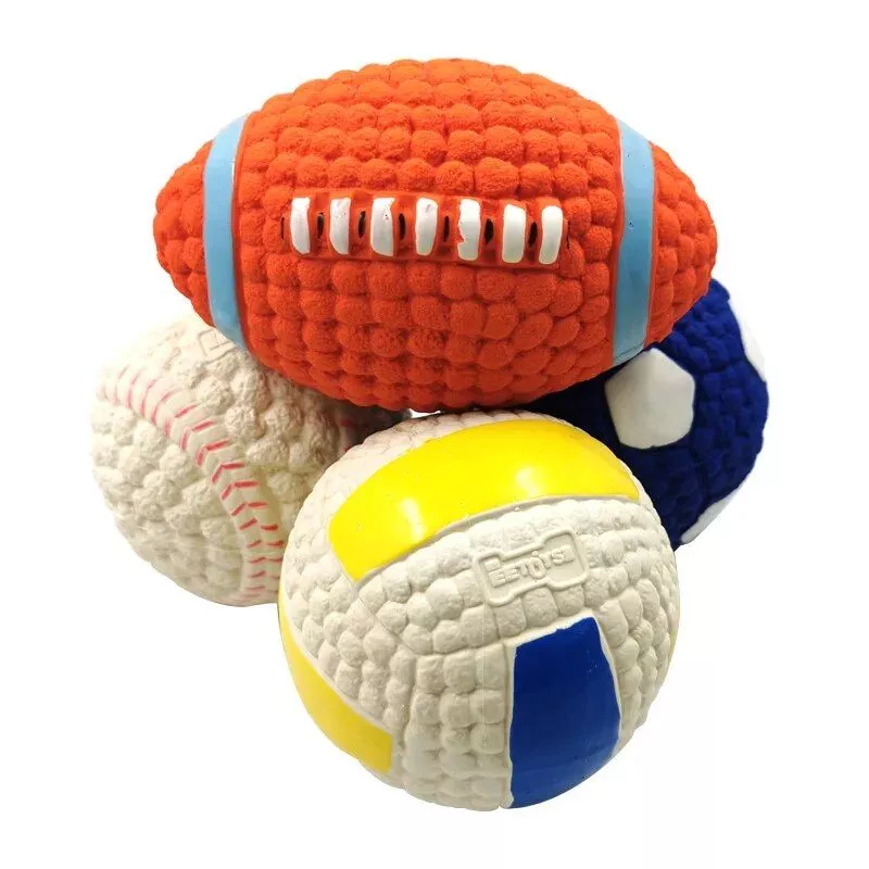 Durable Latex squeaky dog ball toys interactive chew toy for all dog sizes
