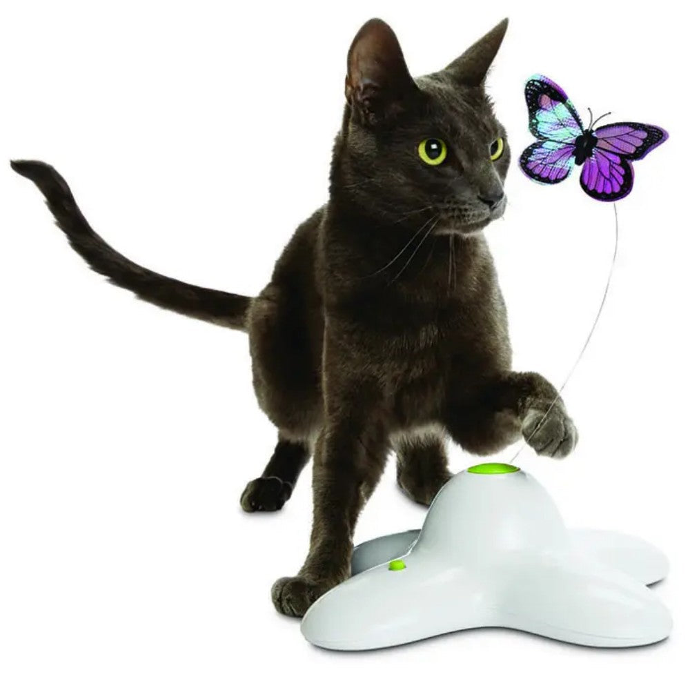 Electronic Flutter Butterfly Cat Toy White Bark&Paw Lab