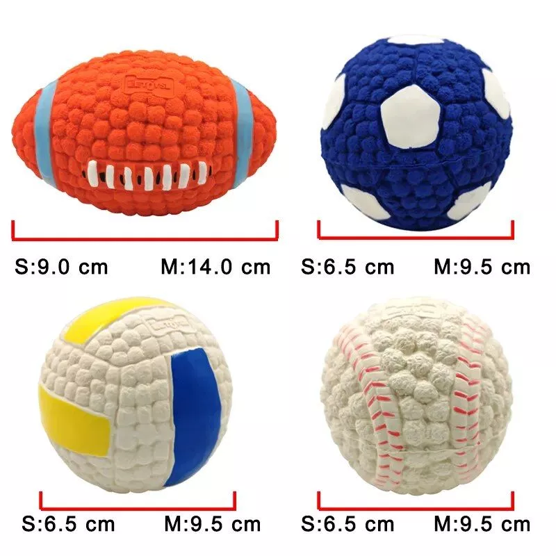 Durable Latex squeaky dog ball toys interactive chew toy for all dog sizes