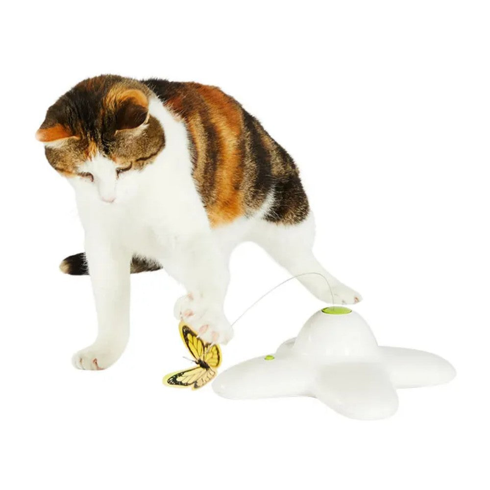 Electronic Flutter Butterfly Cat Toy White