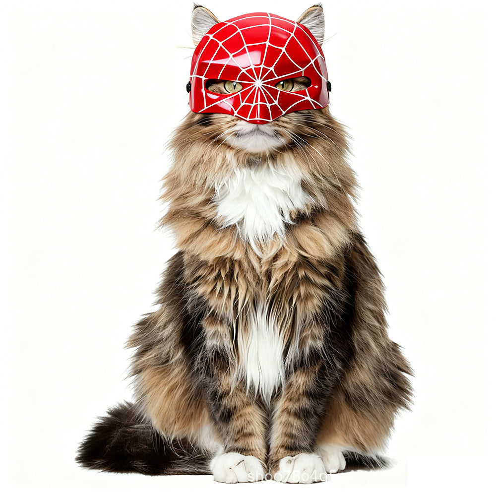 Hot sale Pet Cat Half-Face Cosplay Masks  Plastic Batman Spider Man Joker Avengers Superhero Masks for Cats