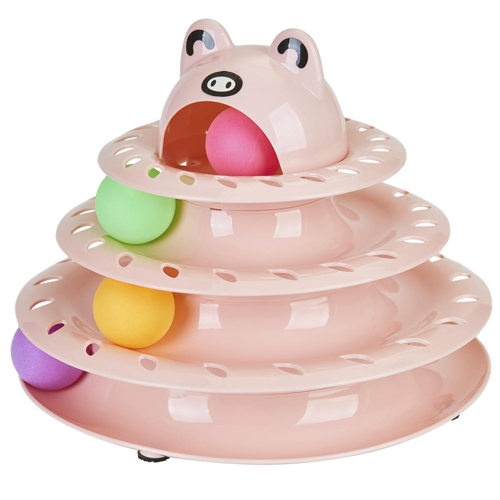 Cat Turntable Ball Toy 4 Level Interactive Kitty cat Interactive toys Bark&Paw Lab