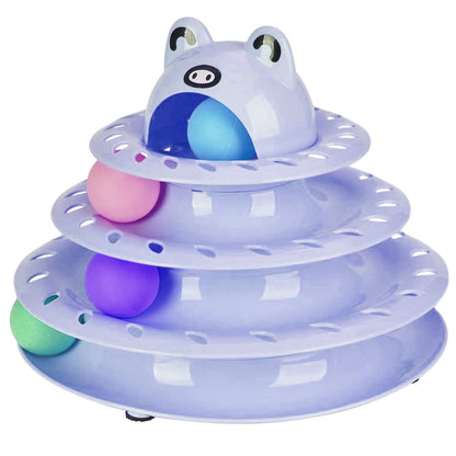 Cat Turntable Ball Toy 4 Level Interactive Kitty cat Interactive toys Bark&Paw Lab