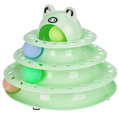 Cat Turntable Ball Toy 4 Level Interactive Kitty cat Interactive toys Bark&Paw Lab