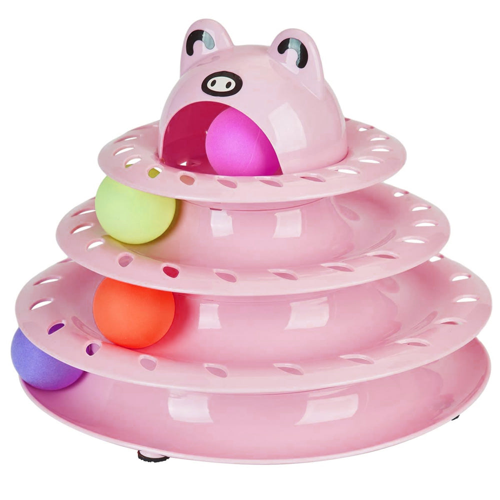 Cat Turntable Ball Toy 4 Level Interactive Kitty cat Interactive toys Bark&Paw Lab