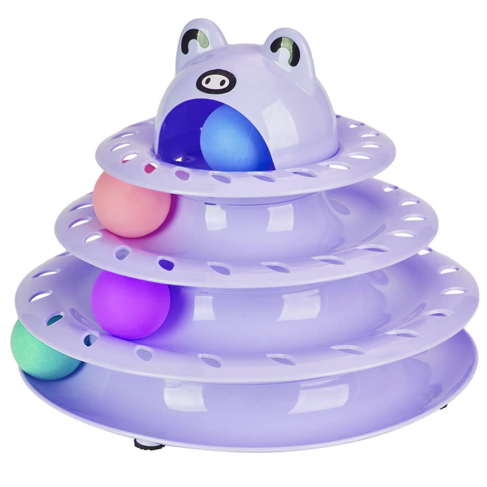 Cat Turntable Ball Toy 4 Level Interactive Kitty cat Interactive toys Bark&Paw Lab