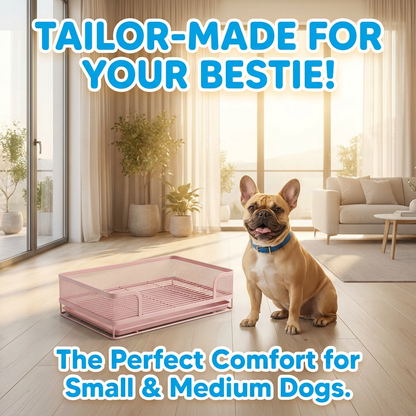 Iron Mesh Dog Toilet Anti-Step Poop Potty for Small Medium Dogs