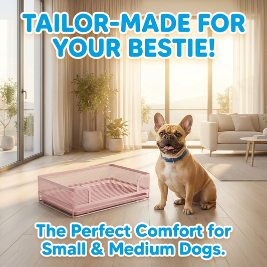 Iron Mesh Dog Toilet Anti-Step Poop Potty for Small Medium Dogs