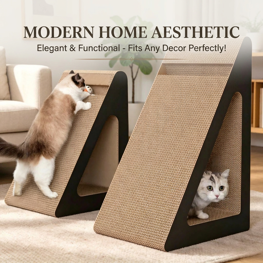 Vertical Triangle Cat Scratcher Wear-resistant Non-shedding Corrugated Paper Sofa Protector