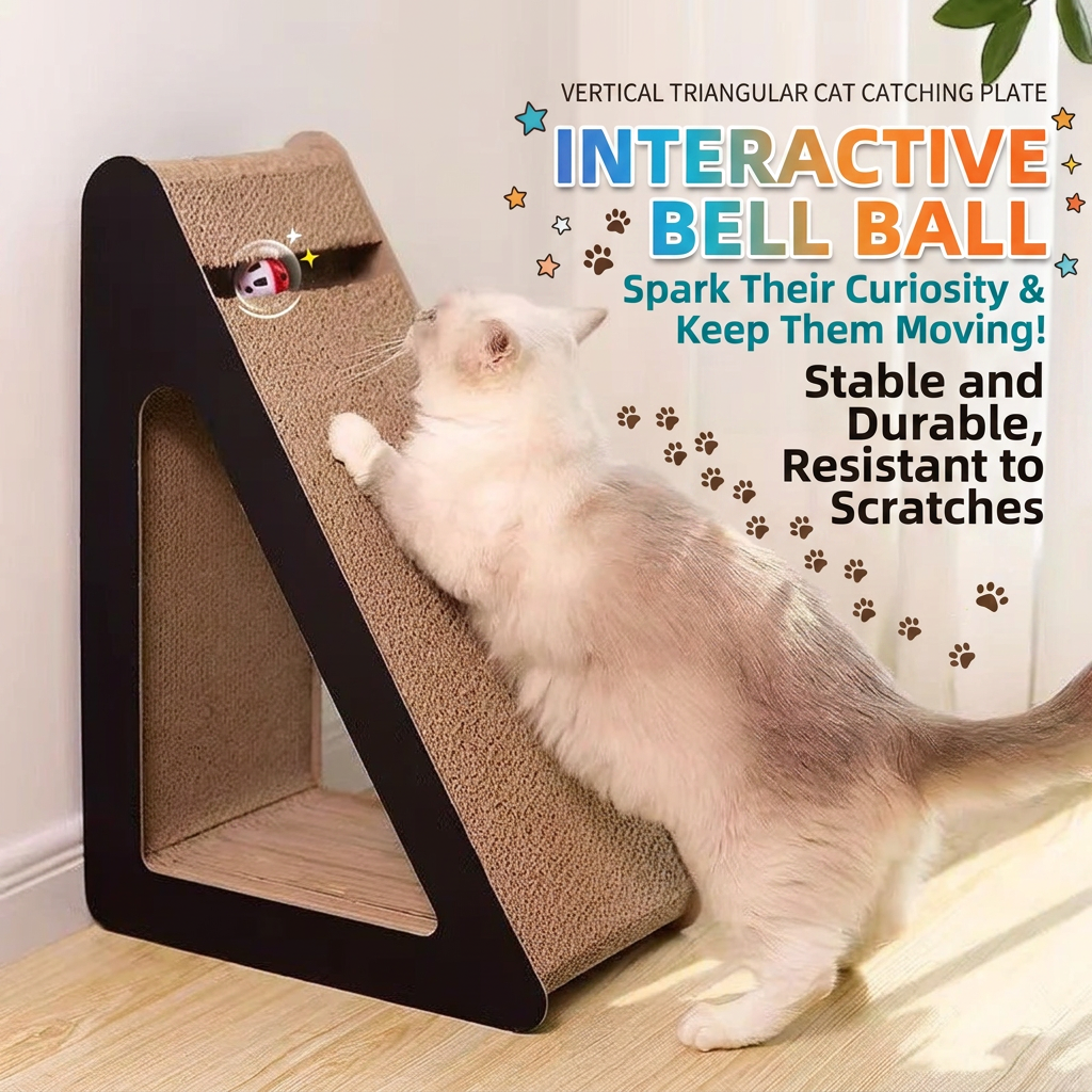Vertical Triangle Cat Scratcher Wear-resistant Non-shedding Corrugated Paper Sofa Protector