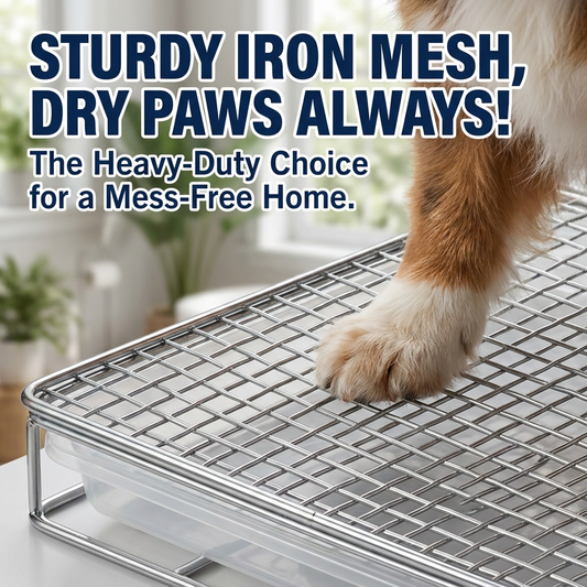 Iron Mesh Dog Toilet Anti-Step Poop Potty for Small Medium Dogs