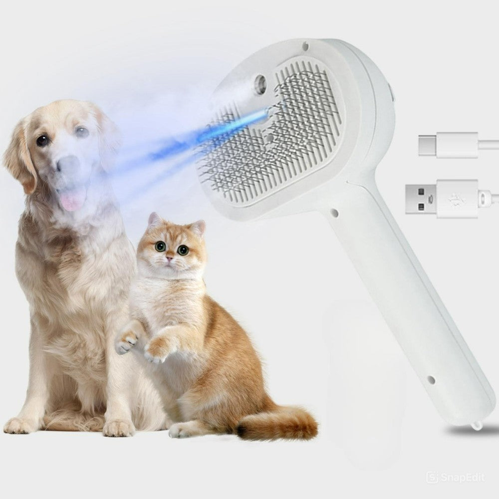 Blue Light Pet Spray Pin Brush No Hair Flying Cat Grooming Comb including shipping