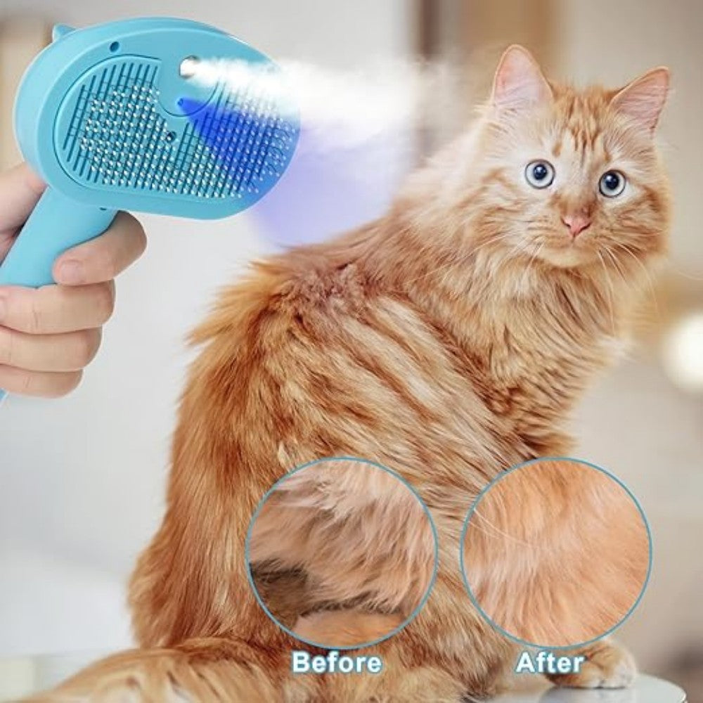 Blue Light Pet Spray Pin Brush No Hair Flying Cat Grooming Comb including shipping