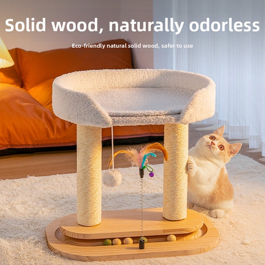 Large Rotating Cat Tree Integrated Cat Bed & Scratching Post for Ragdoll Maine Coon