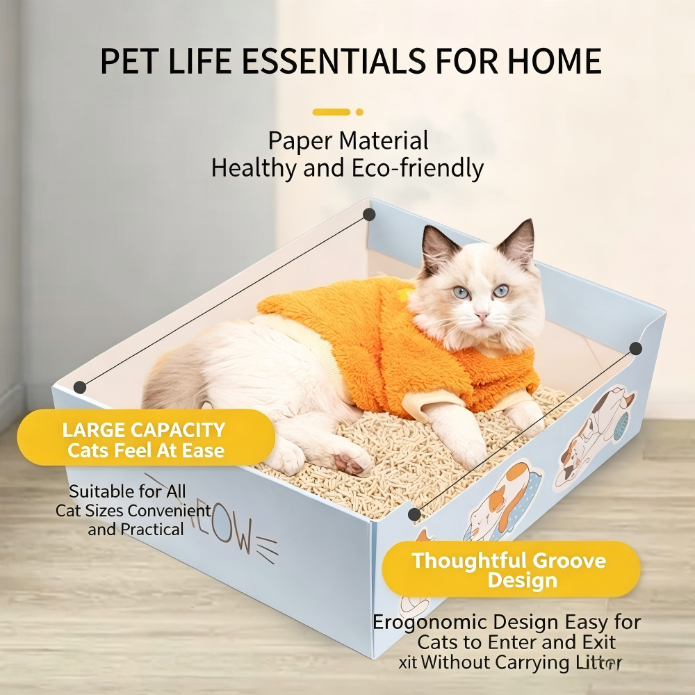 Foldable Disposable Travel Cat Litter Box Thickened Large Capacity Home Cat Toilet