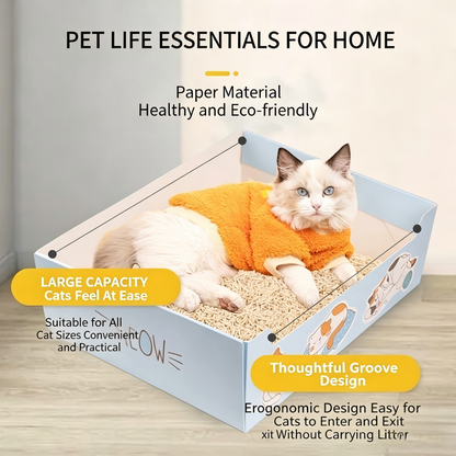 Foldable Disposable Travel Cat Litter Box Thickened Large Capacity Home Cat Toilet