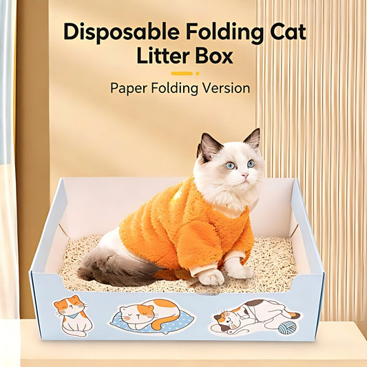 Foldable Disposable Travel Cat Litter Box Thickened Large Capacity Home Cat Toilet