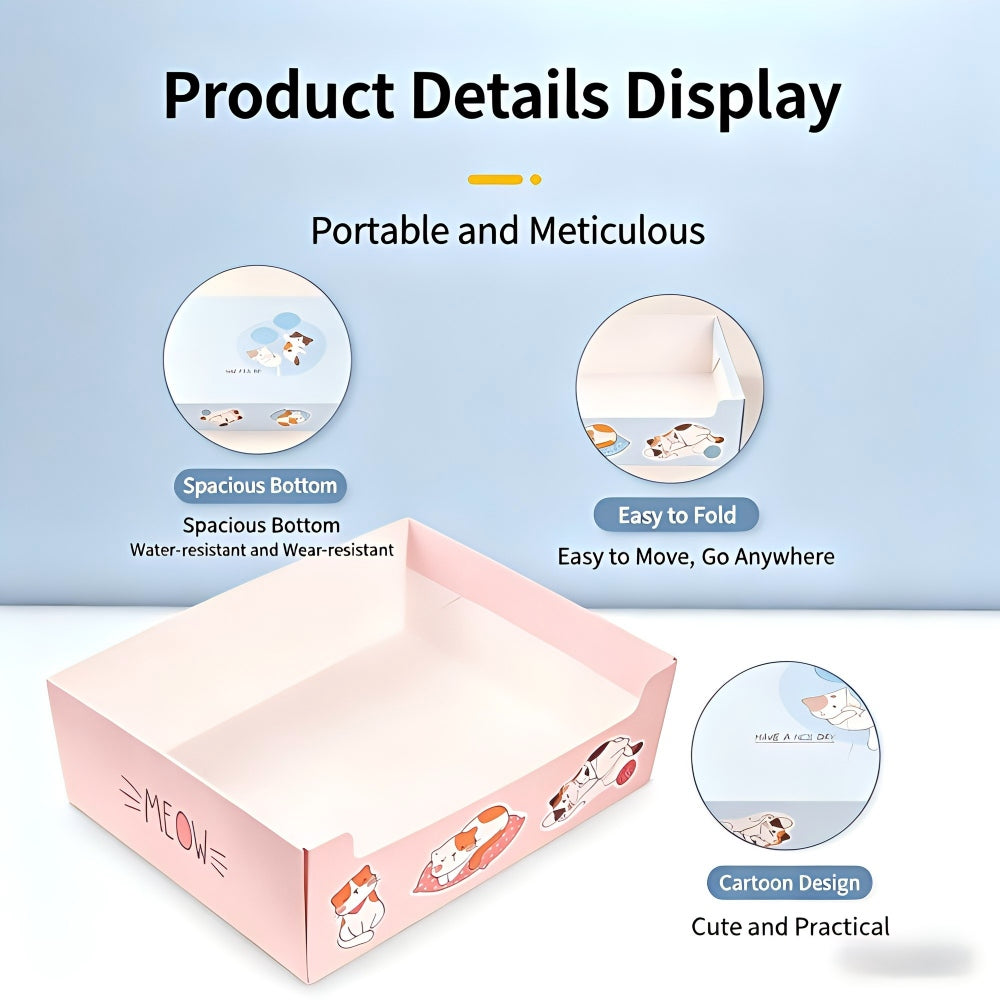 Foldable Disposable Travel Cat Litter Box Thickened Large Capacity Home Cat Toilet