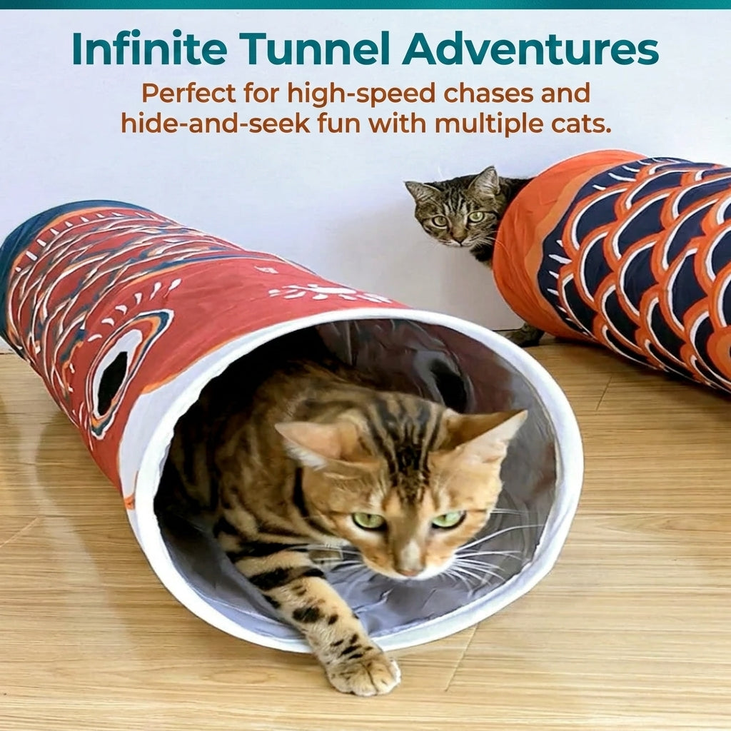 Koi-Fish Self-entertainment Cat Tunnel Track- L95cm