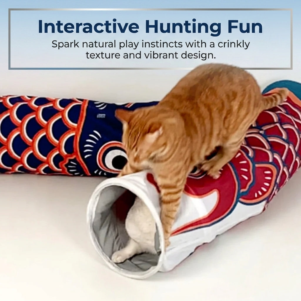Koi-Fish Self-entertainment Cat Tunnel Track- L95cm