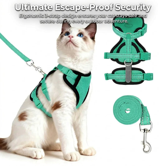 Escape Proof Cat Harness & Leash Set