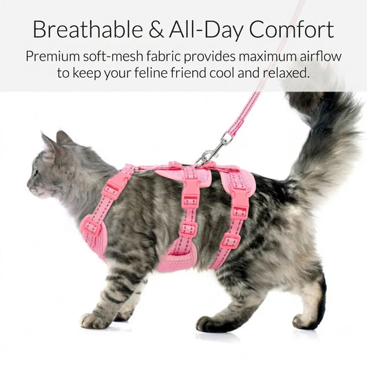 Escape Proof Cat Harness & Leash Set