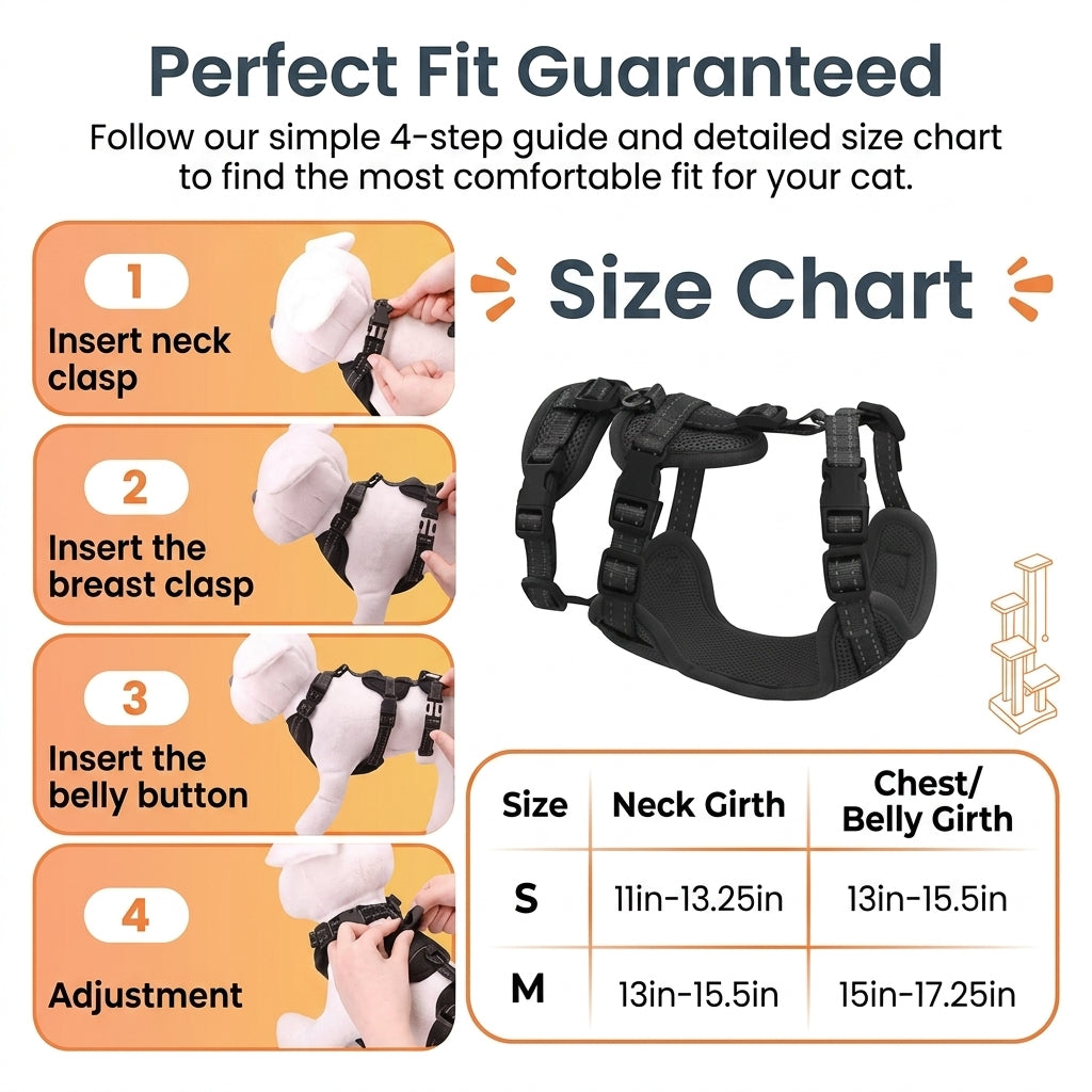 Escape Proof Cat Harness & Leash Set