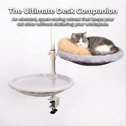 Adjustable Desk Cat Bed Catnip Pillow Included 360 Degree Rotating Cat Hammock