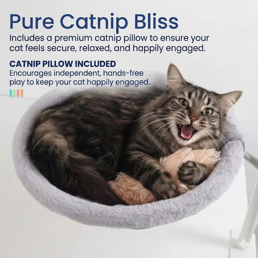 Adjustable Desk Cat Bed Catnip Pillow Included 360 Degree Rotating Cat Hammock
