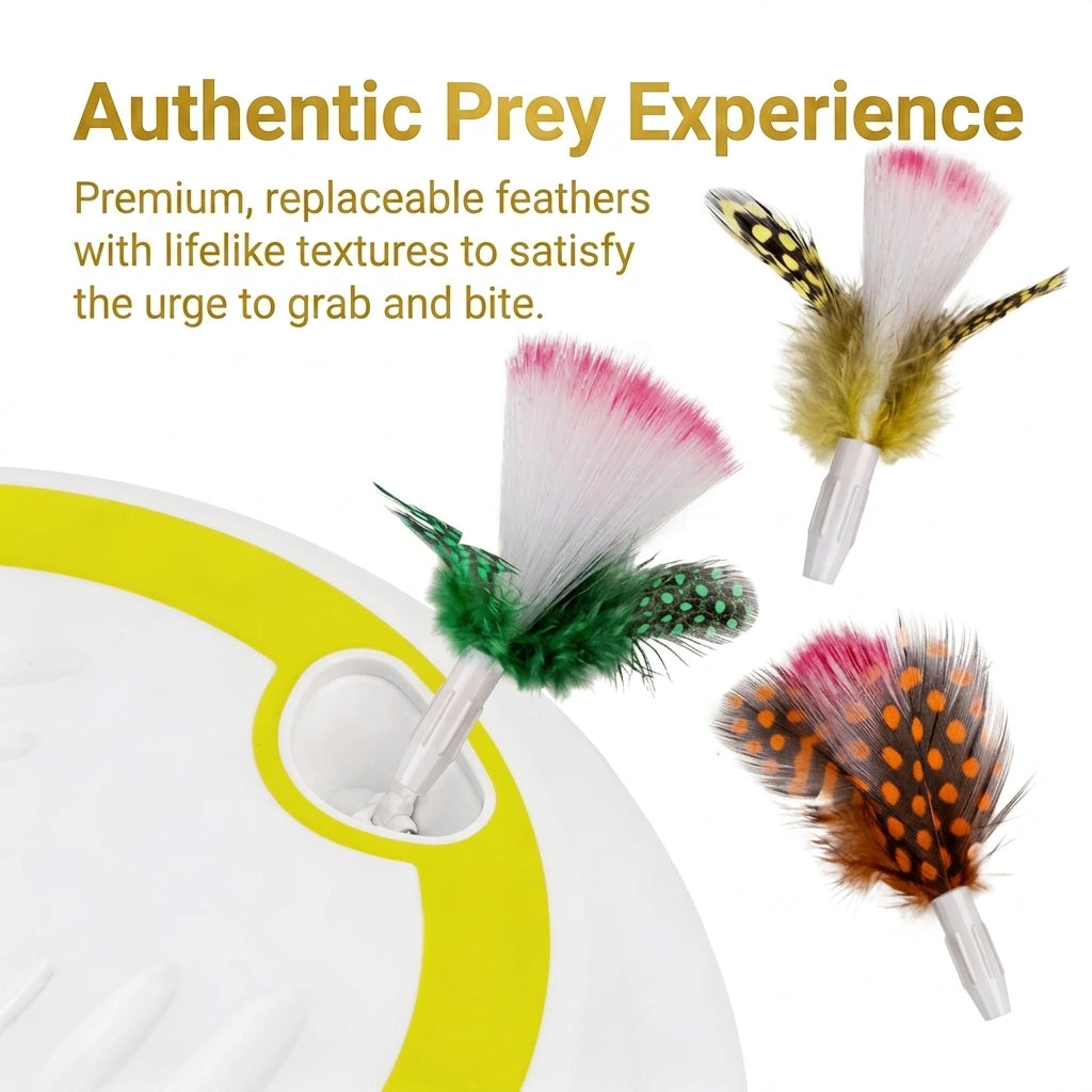 Cat Toy Interactive Automatic Feather Mice Toy 6 Holes No Touch Sensor Electric Intelligent Entertainment for Cats