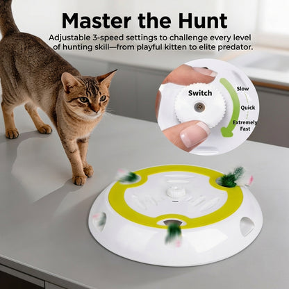 Cat Toy Interactive Automatic Feather Mice Toy 6 Holes No Touch Sensor Electric Intelligent Entertainment for Cats