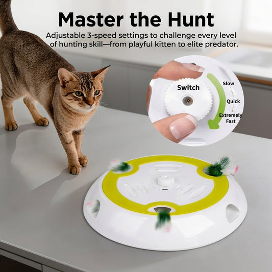 Cat Toy Interactive Automatic Feather Mice Toy 6 Holes No Touch Sensor Electric Intelligent Entertainment for Cats