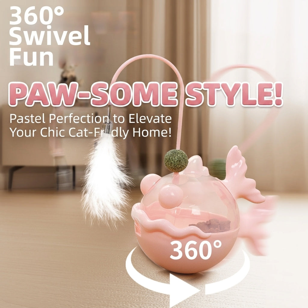 Cat Interactive Toy Anglerfish Treat Dispenser Catnip Tumbler