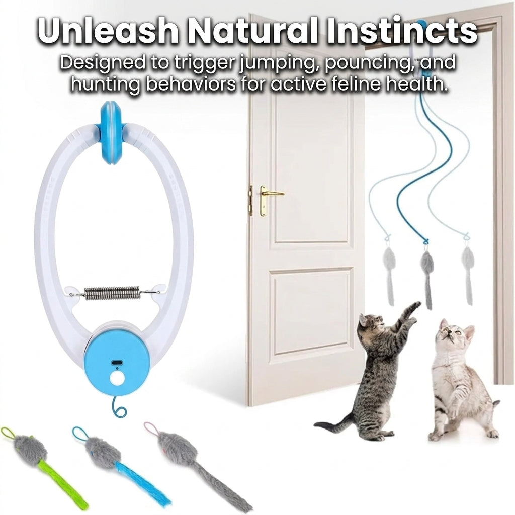 Cat Interactive Toy USB Rechargeable Hanging Automatic Retractable Teaser