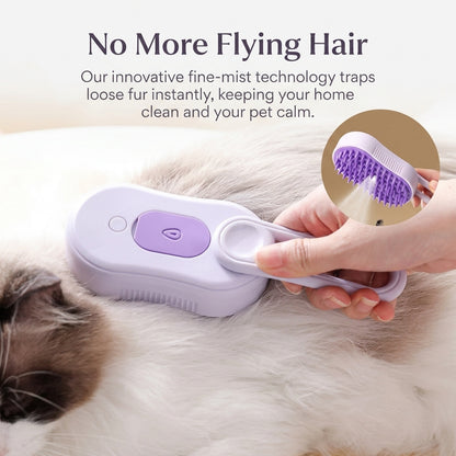 Cat and Dog Steam Brush Pet Grooming Tool Hair Shedding 3 in 1 Massage Combs Steam Brush