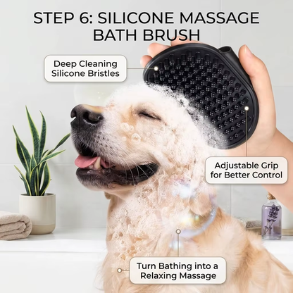 7 in 1 Pet Grooming Kits Dog&Cat Comb Deshedding Brush Nail Clipper with File Bath Brush Premium Pet Supplies