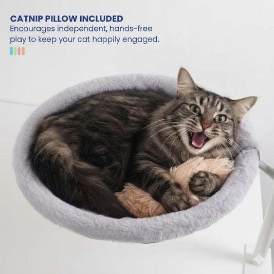 Adjustable Desk Cat Bed Catnip Pillow Included 360 Degree Rotating Cat Hammock Bark&Paw Lab