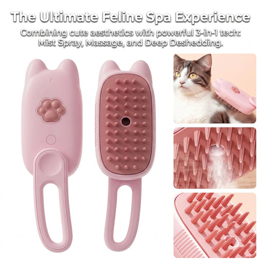 Self-cleaning pet grooming brush for dogs and cats
